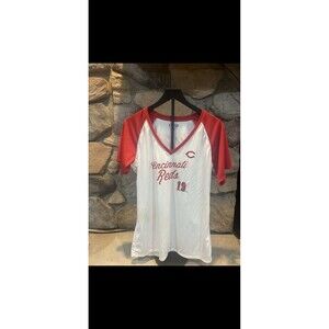 Cincinnati Reds red and white baseball shirt L women’s Votto NWOT